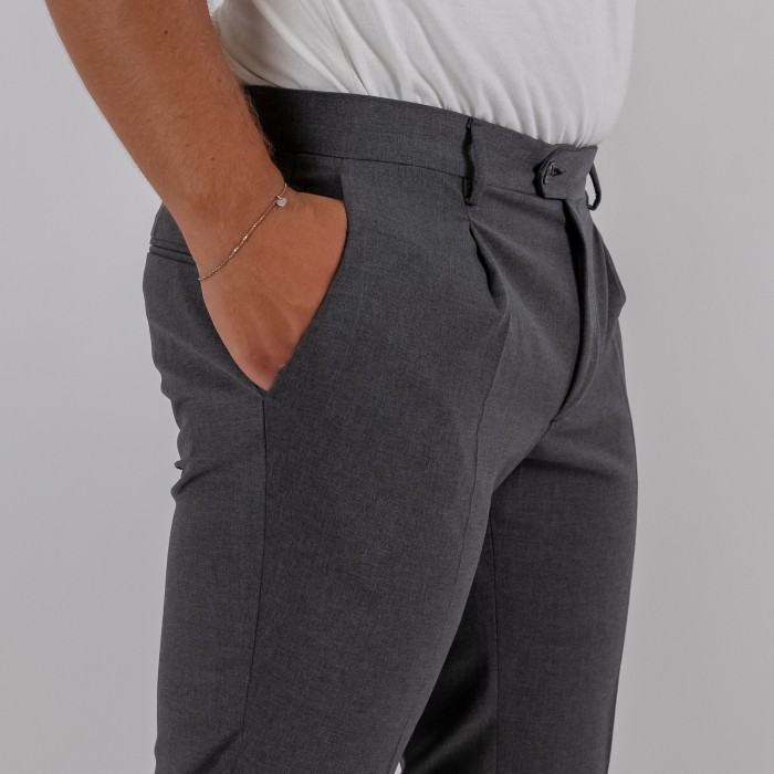 Pantalone una pince - Grigio