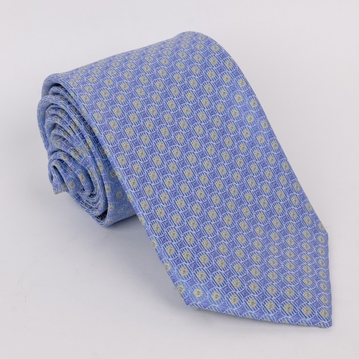 Cravatta azzurra fantasia