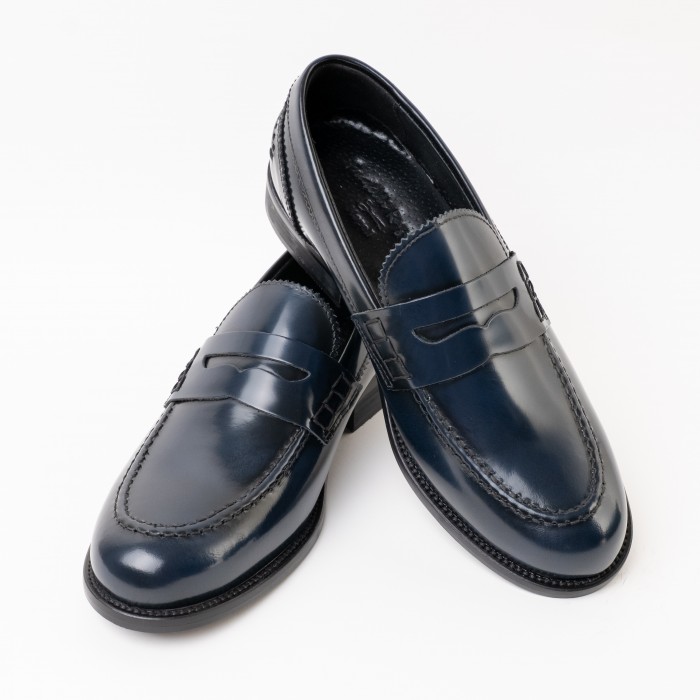 Mocassino abrasivato - blu