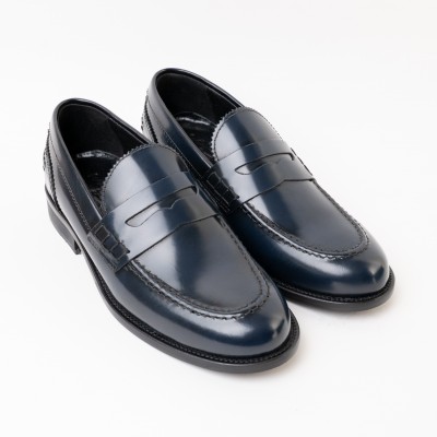 Mocassino abrasivato - blu 2