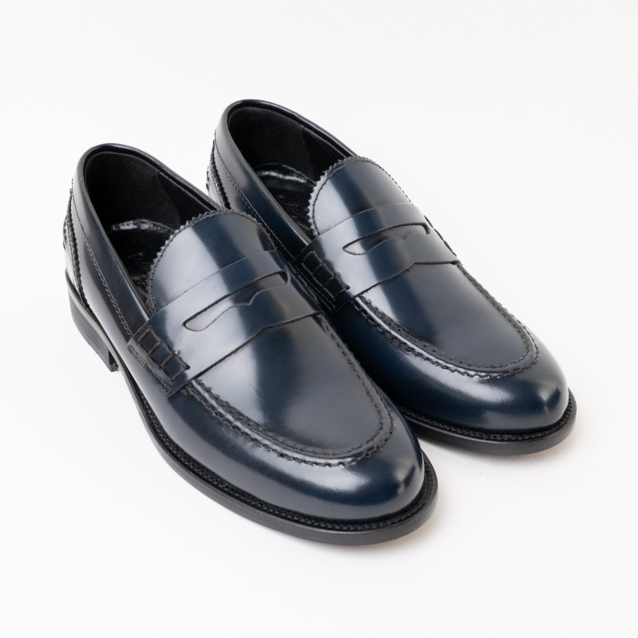 Mocassino abrasivato - blu