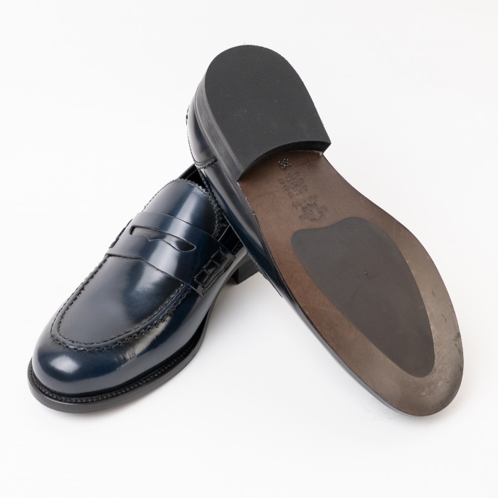 Mocassino abrasivato - blu