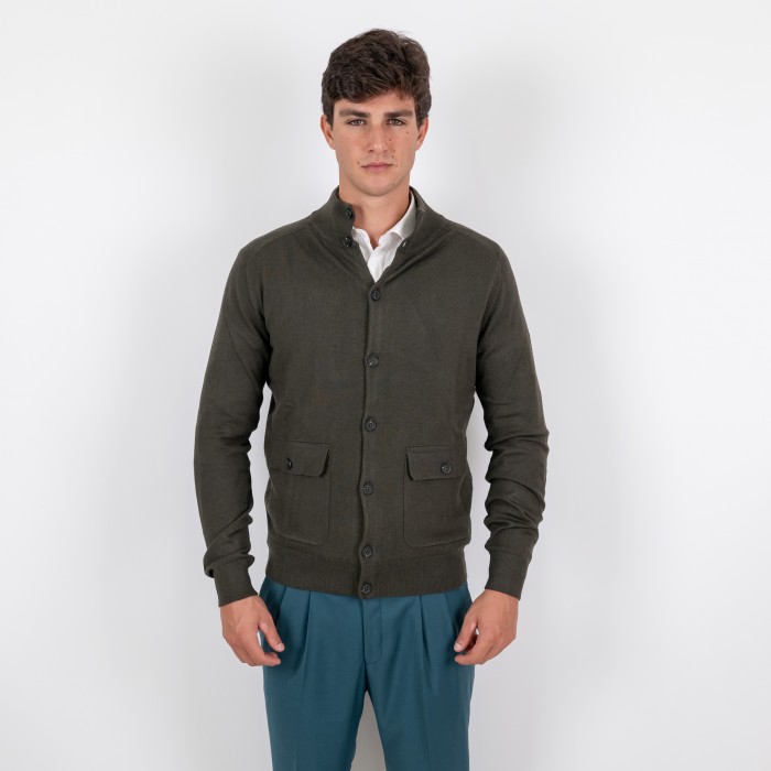 Cardigan manica lunga - Verde