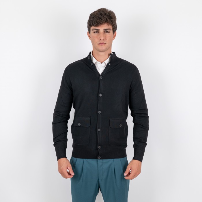 Cardigan manica lunga - Nero