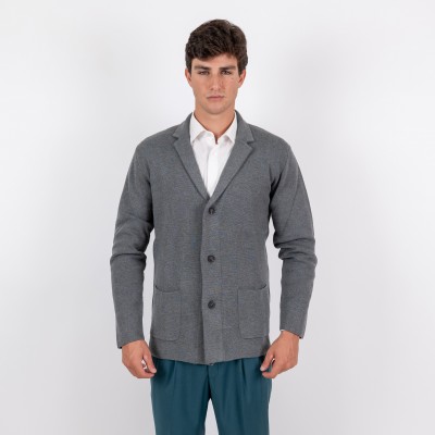Cardigan blazer 3 bottoni - Grigio