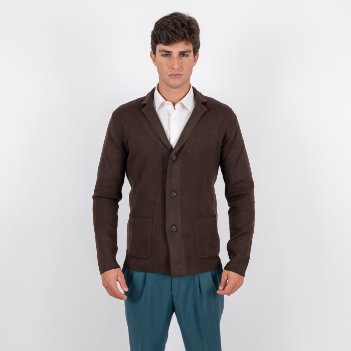 Cardigan blazer 3 bottoni - Moro
