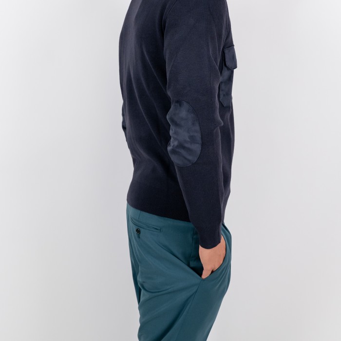 Maglia con zip - Blu