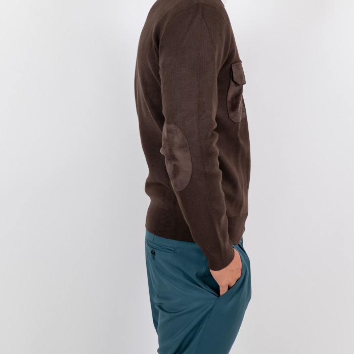 Maglia con zip - Moro