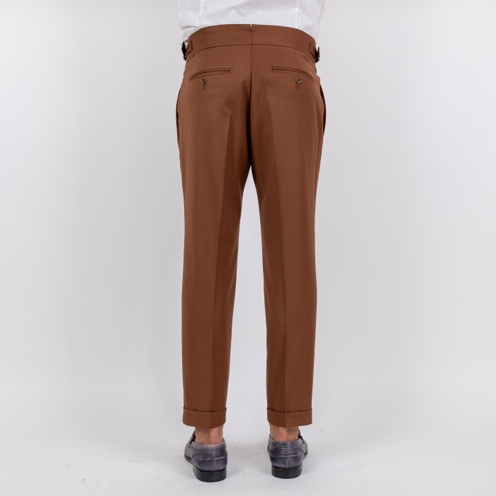 Pantalone doppia pince cintura lunga...