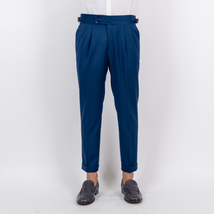 Pantalone doppia pince cintura lunga...