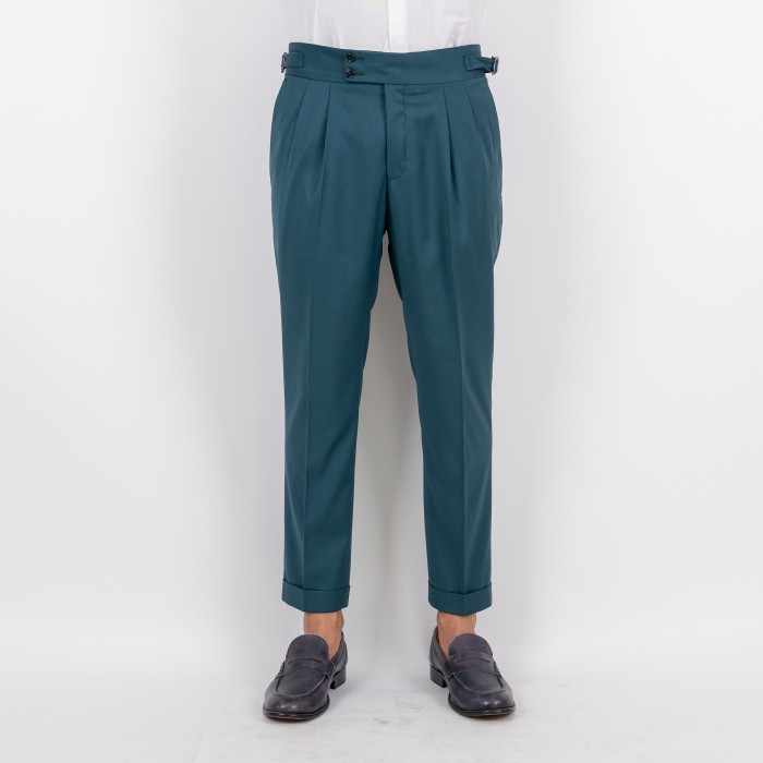 Pantalone doppia pince cintura lunga...