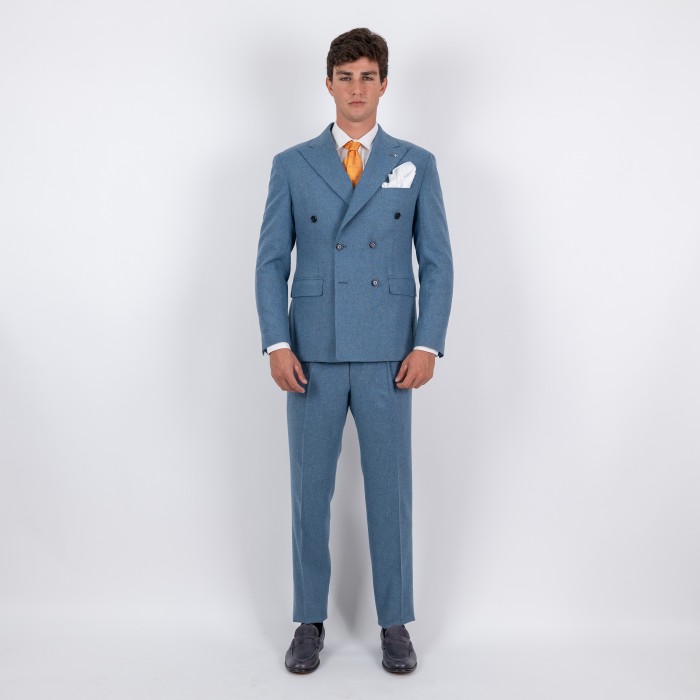 Abito doppio petto - Celeste polvere