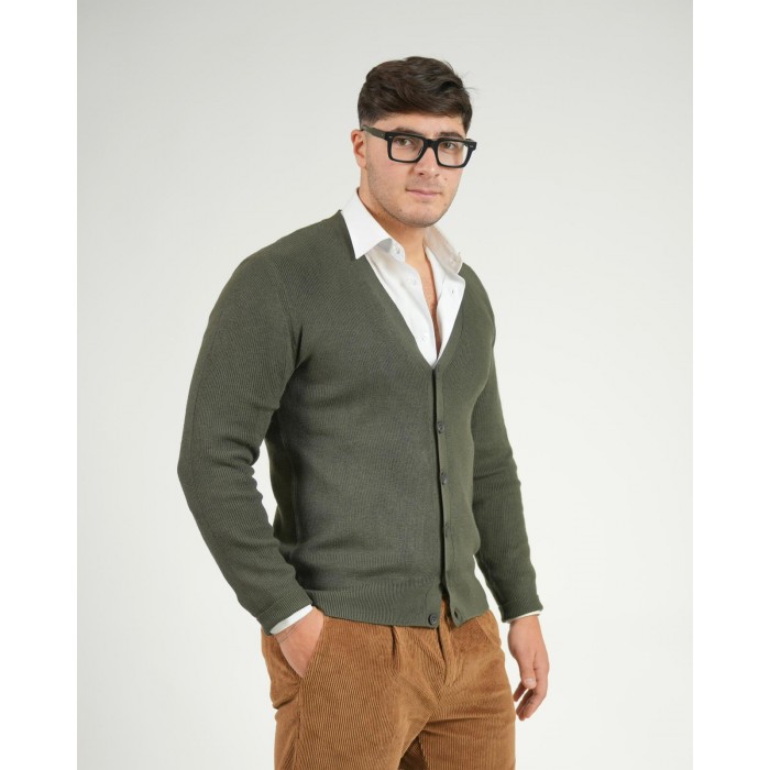 cardigan scollo a V - Verde