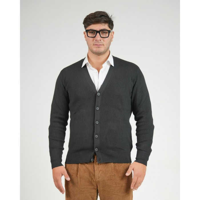 Cardigan scollo a V - Nero
