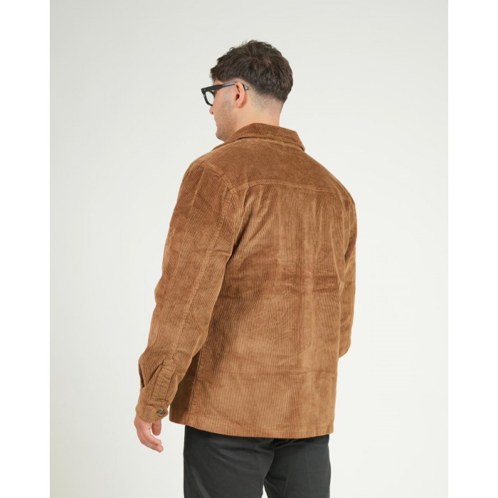 Giacca camicia in velluto - Marrone