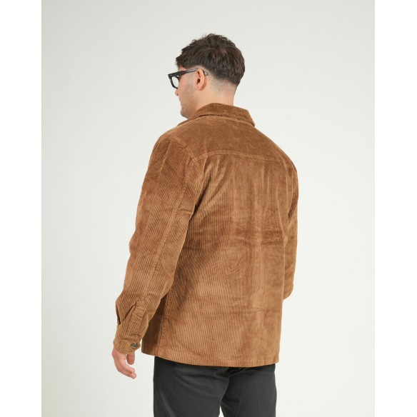 Giacca camicia in velluto - Marrone