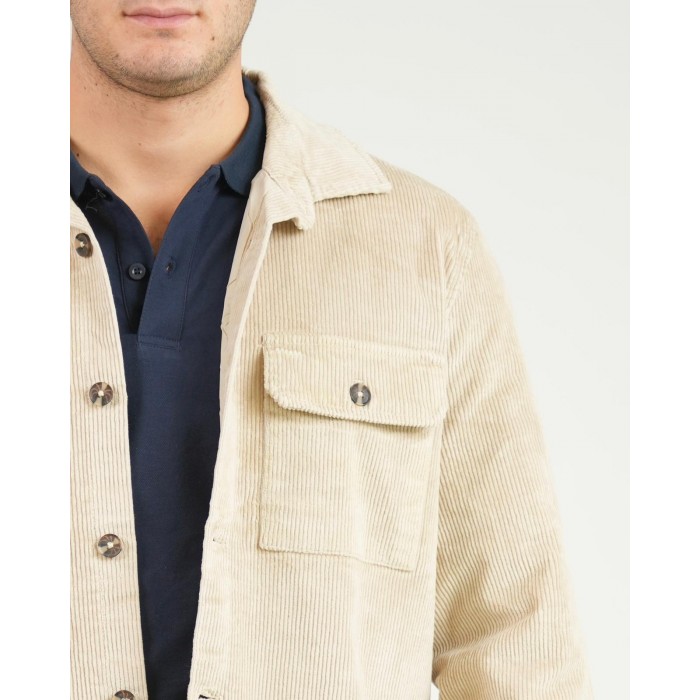Giacca camicia in velluto - Beige