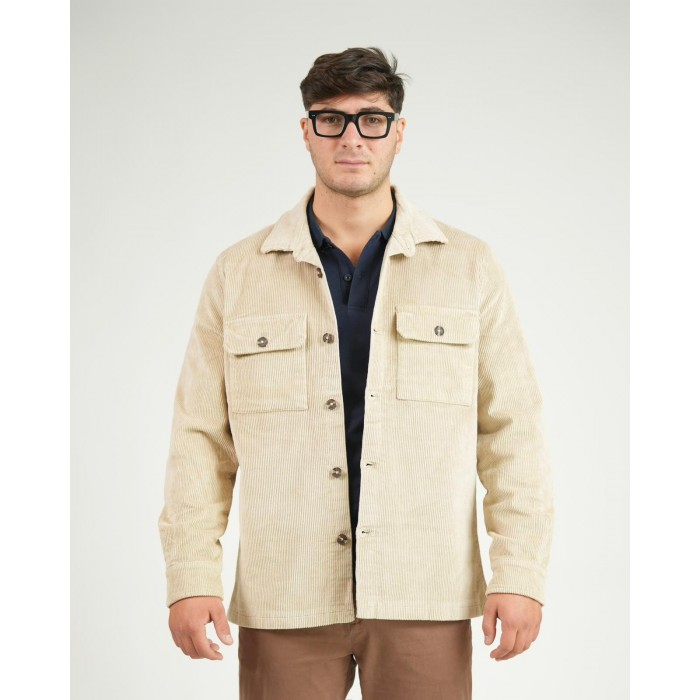 Giacca camicia in velluto - Beige
