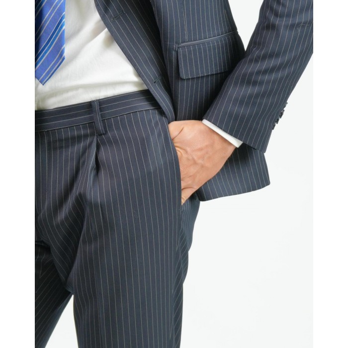 Abito doppio petto gessato - Blu