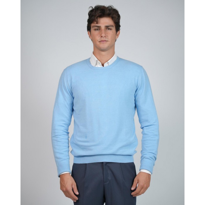 Maglia girocollo lana e cashmere -...