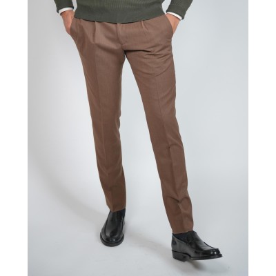 Pantalone una pince - Moro