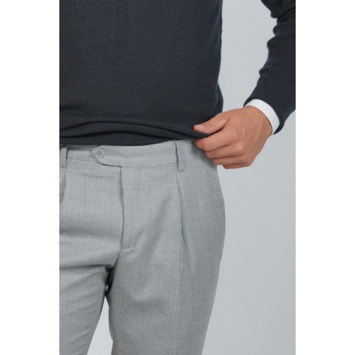 Pantalone una pince - Pied de poule