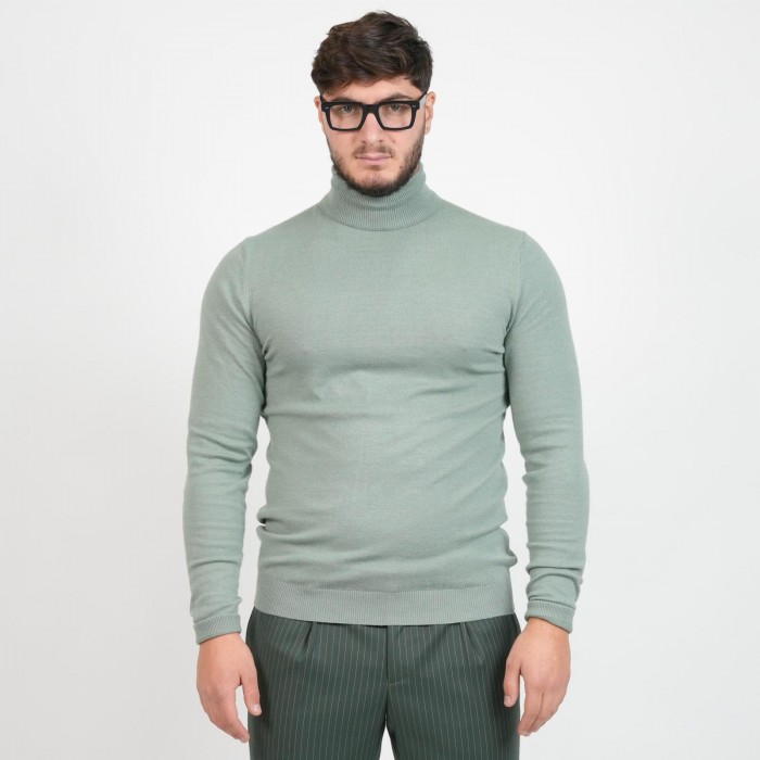 Dolcevita in lana e cashmere - Verde