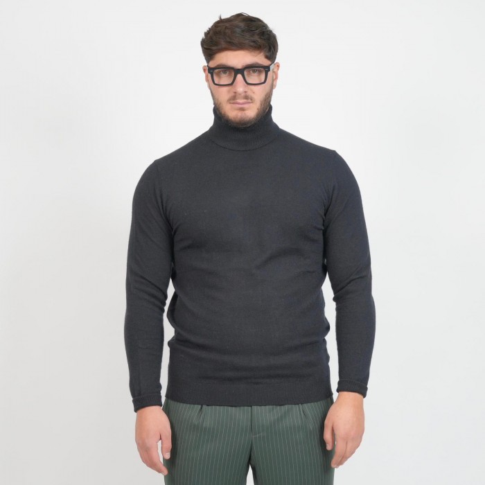 Dolcevita in lana e cashmere - Nero