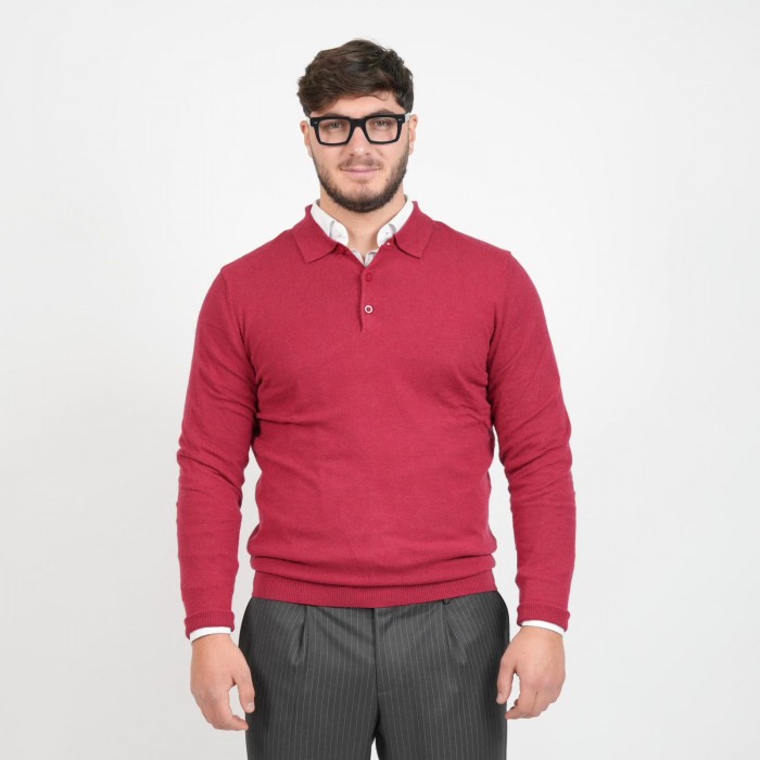 Polo in lana e cashmere - Bordeaux