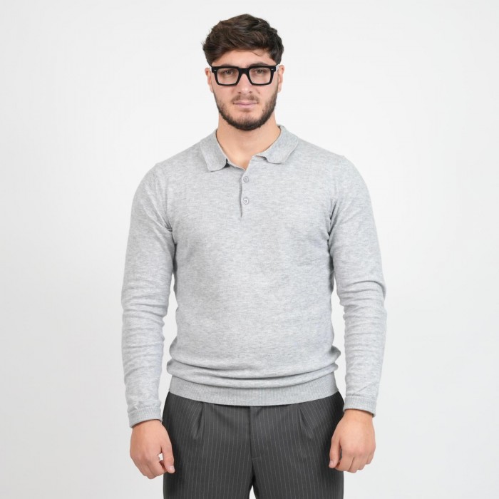 Polo in lana e cashmere - Grigia