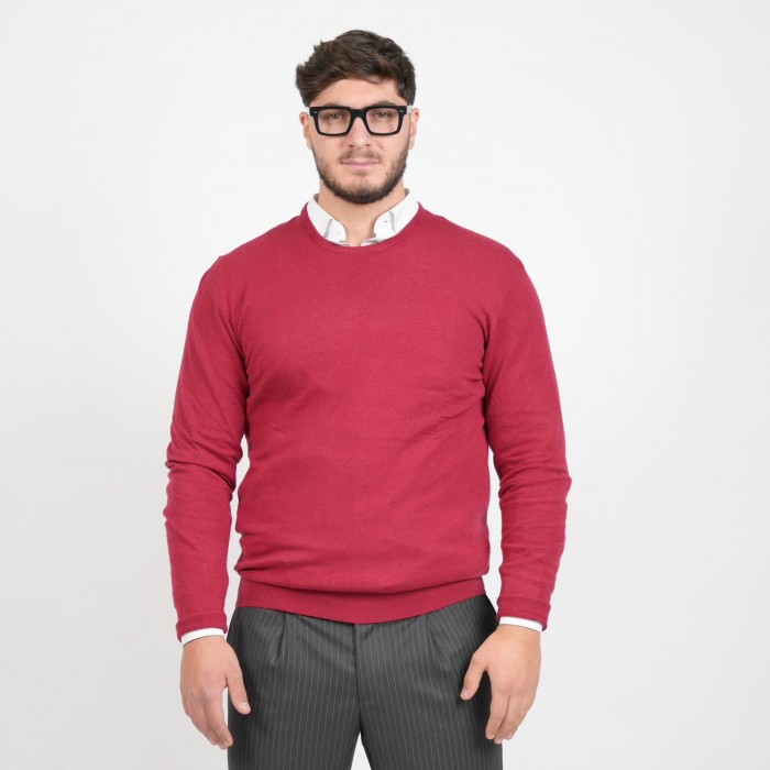 Maglia girocollo lana e cashmere -...