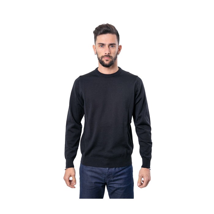 Maglia girocollo lana e cashmere - Blu