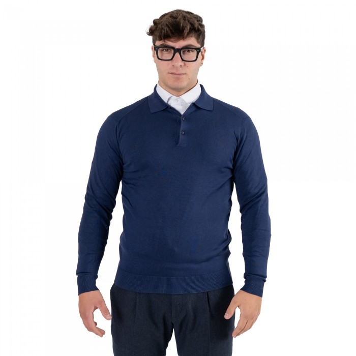 Polo in lana e cashmere - Blu