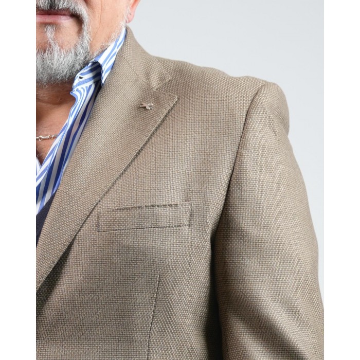 Giacca drop 4 - Cammello in lana...