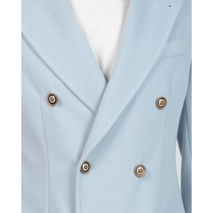 Cappotto doppio petto - Celeste