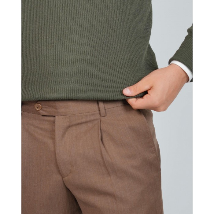 Maglia lupetto a coste - Verde