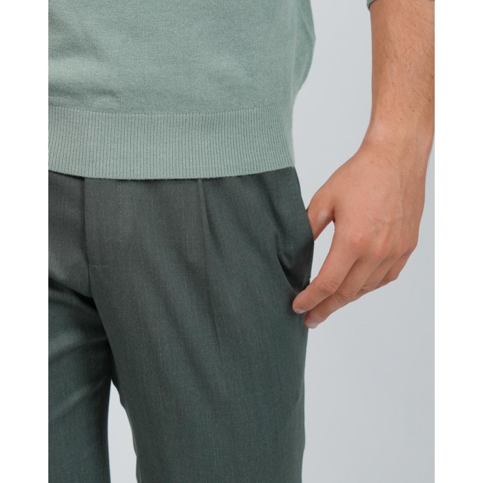 Maglia girocollo lana e cashmere - Verde