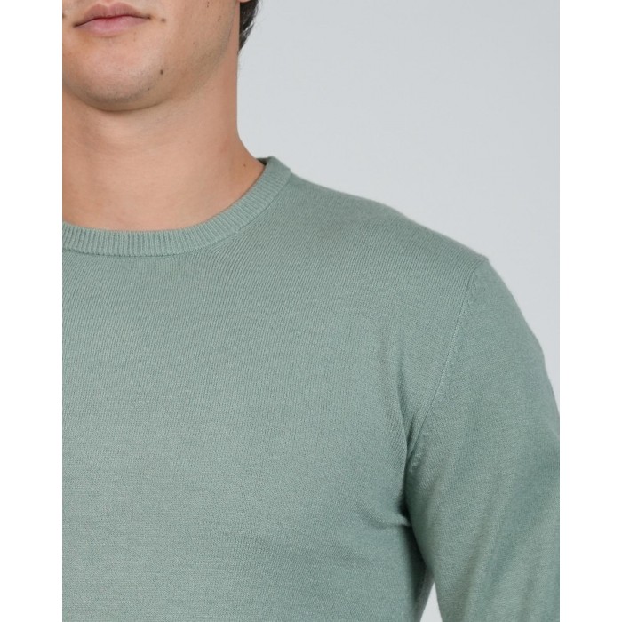 Maglia girocollo lana e cashmere - Verde