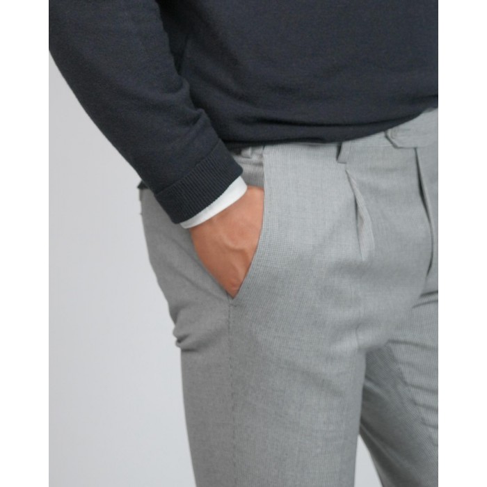 Pantalone una pince - Pied de poule