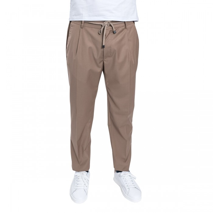 Pantalone una pince - Cammello