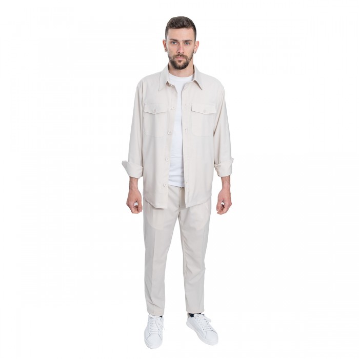 Pantalone una pince - Bianco Panna