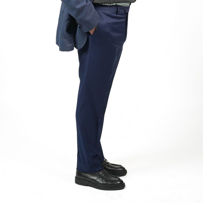 Pantalone drop 4 in lana - Blu