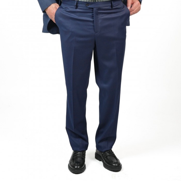 Pantalone drop 4 in lana - Blu