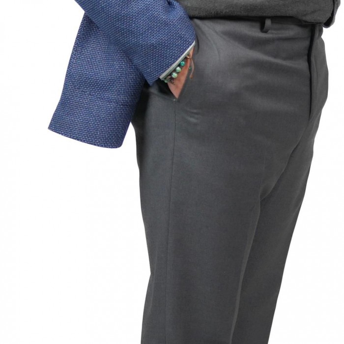 Pantalone drop 4 in lana - Grigio