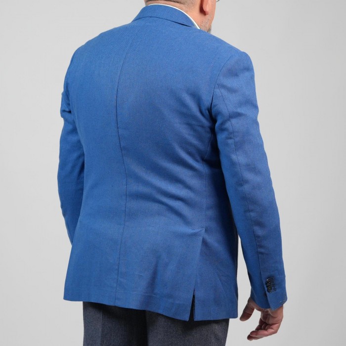 Giacca drop 4 - Celeste in puro lino