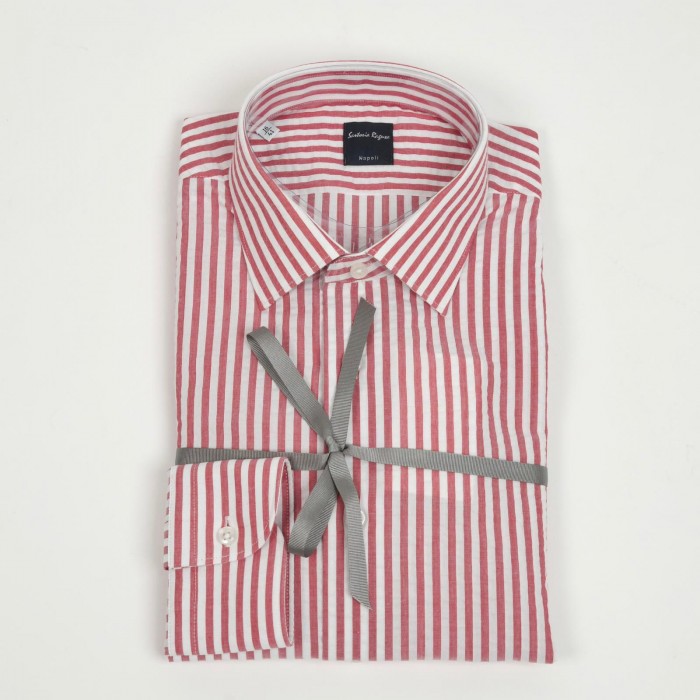Camicia a righe rosse in cotone