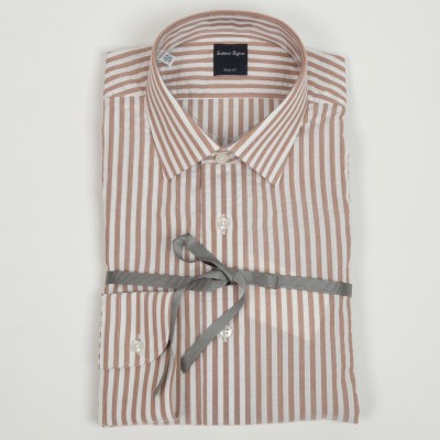 Camicia a righe beige in...