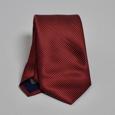 Cravatta rossa con micro pois