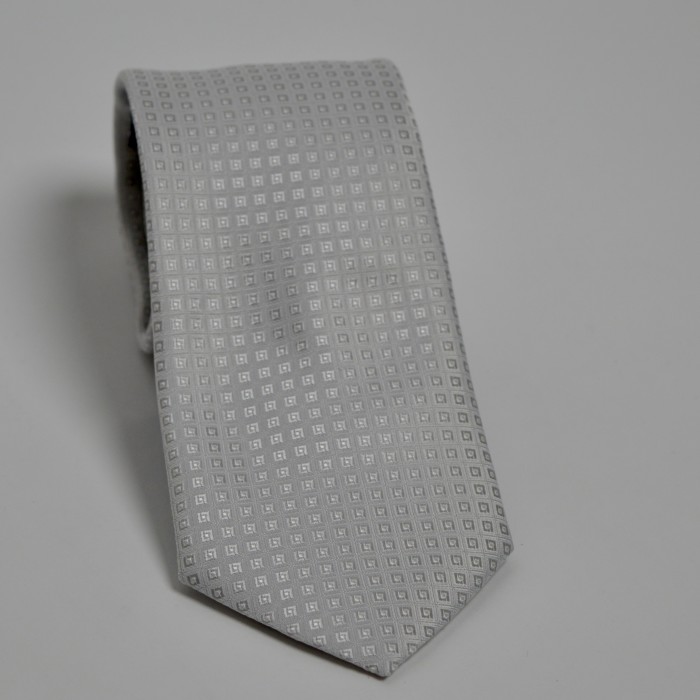 Cravatta microfantasia argento