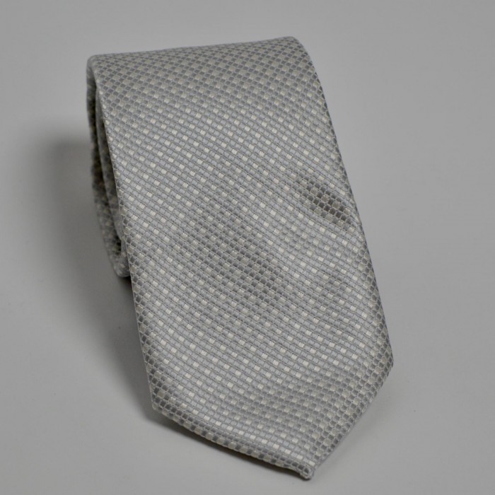 Cravatta microfantasia argento